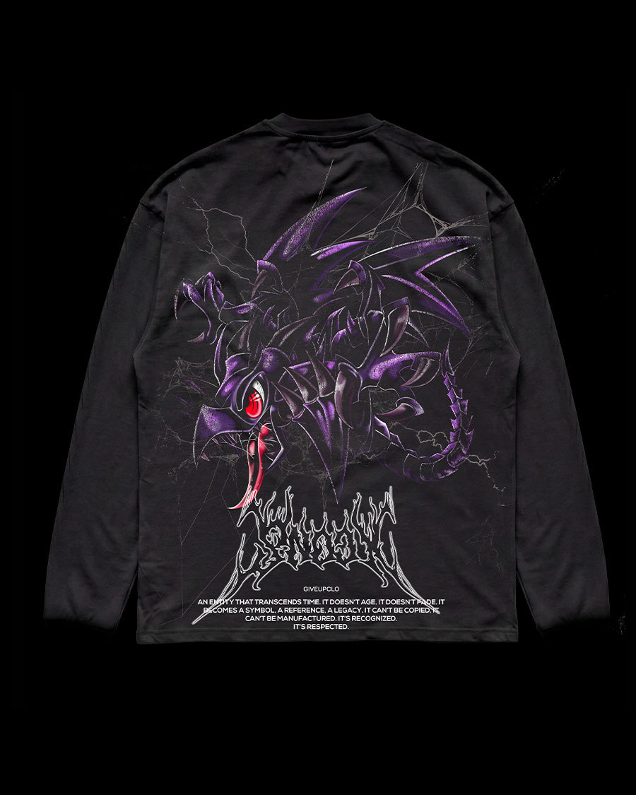 RED DRAGON TOON | LONG SLEEVE BLACK WASHING 240 GSM
