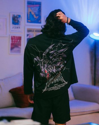 RED DRAGON TOON | LONG SLEEVE BLACK WASHING 240 GSM