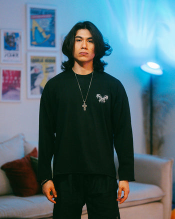 RED DRAGON TOON | LONG SLEEVE BLACK WASHING 240 GSM